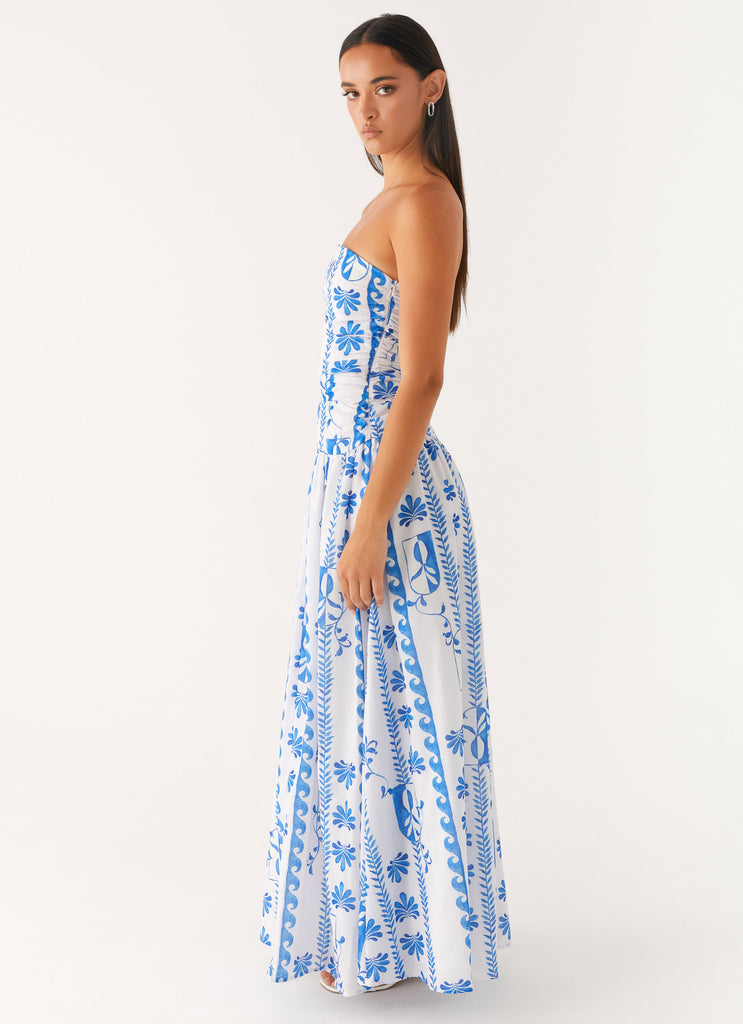 Carmel Maxi Dress - Floral Wave