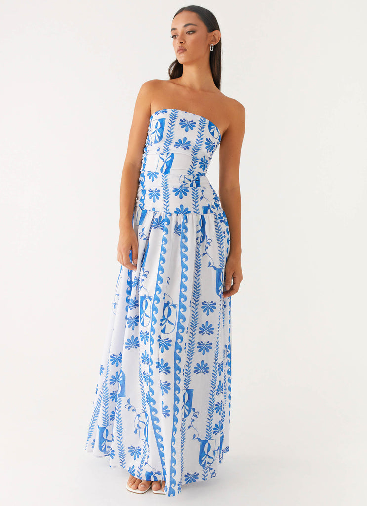 Carmel Maxi Dress - Floral Wave