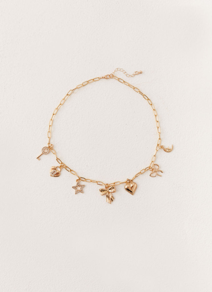 Celia Charm Necklace - Gold