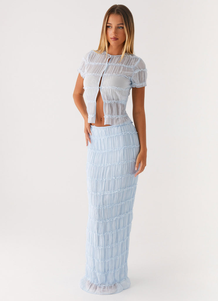 Daydreaming Low Rise Maxi Skirt - Blue