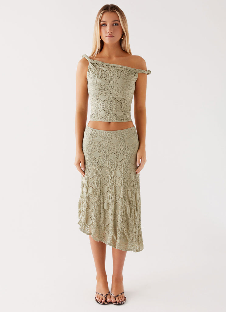 Diamond Sky Midi Skirt - Sage