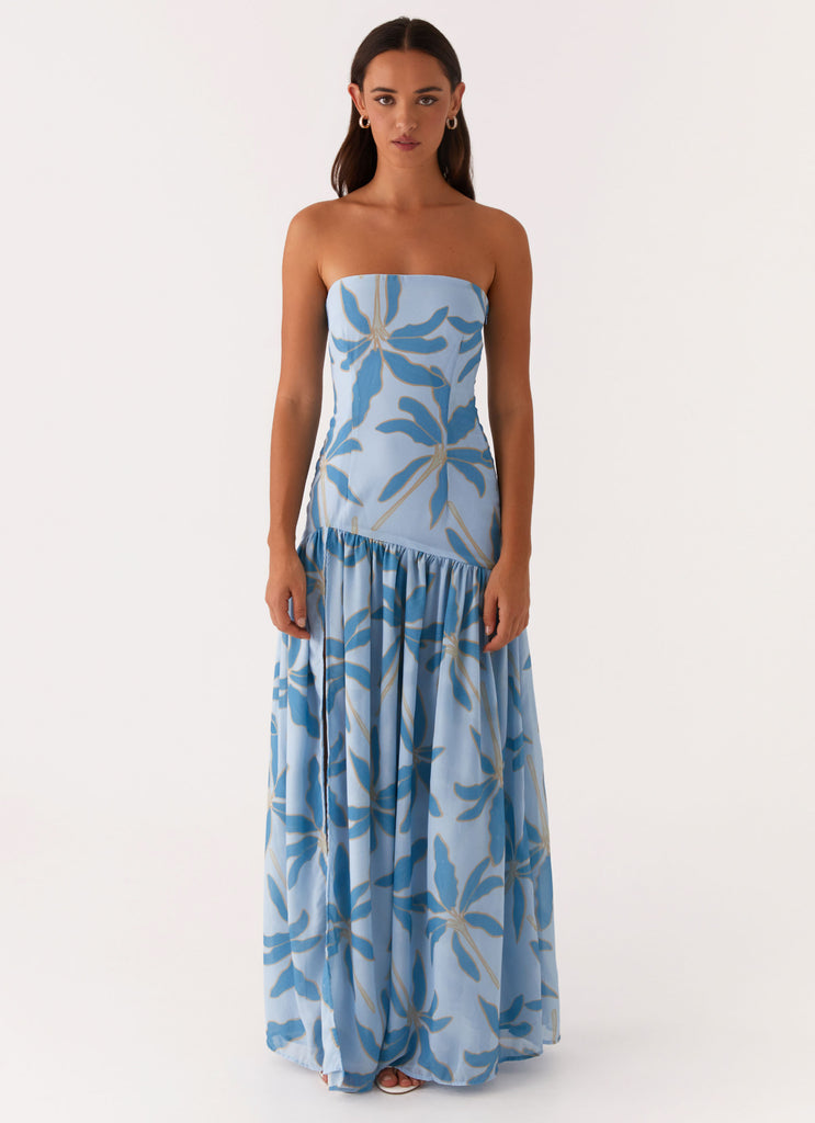 Eden Strapless Maxi Dress - Opulent Blue