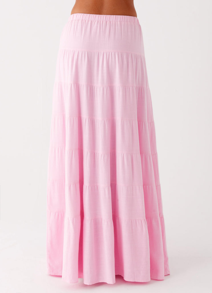 Mariella Linen Maxi Skirt - Pink