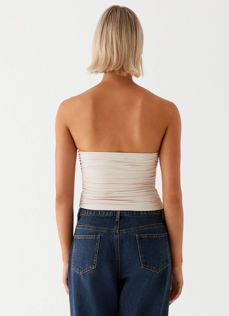 Womens Rudy Tube Top in the colour Ivory in front of a light grey background