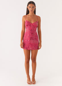 Vietta Sequin Cami Mini Dress - Fuchsia